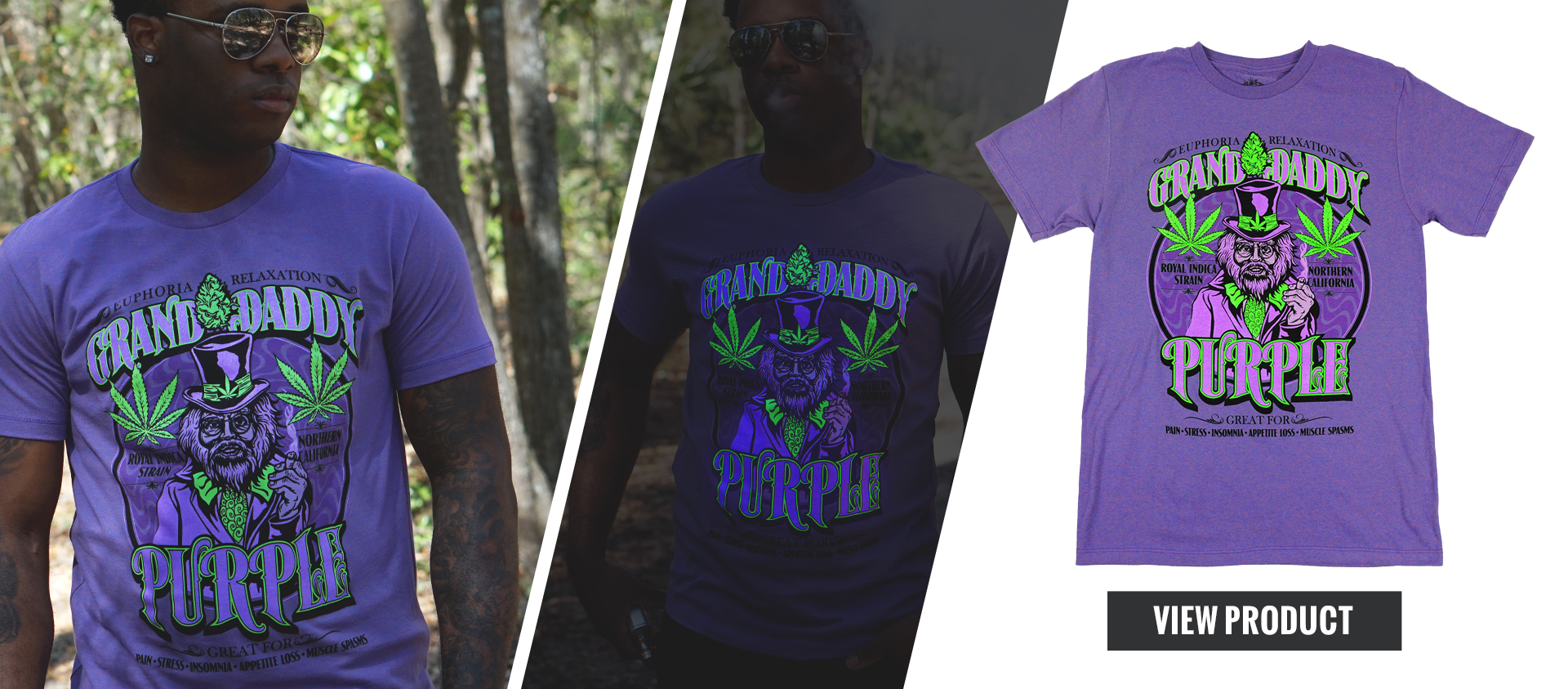 Shop Wholesale Granddaddy Purple Weed Strain Shirt