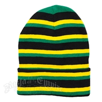 Jamaican Striped Long Beanie