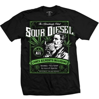 Seven Leaf Sour Diesel Strain Black T-Shirt