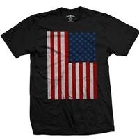 Pot Leaf Stars American Flag Black T-Shirt