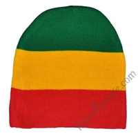 Rasta Stripe 8" Beanie Cap