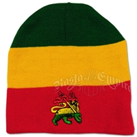 Lion Of Judah Rasta Stripe 8" Beanie Cap