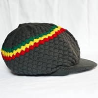 Grey/Rasta Stripe Brim Hat