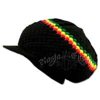 Black/Rasta Stripe Brim Hat