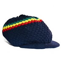 Blue/Rasta Stripe Brim Hat