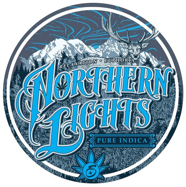SevenLeaf Northern Lights Strain Circle Sticker - 4"x4"