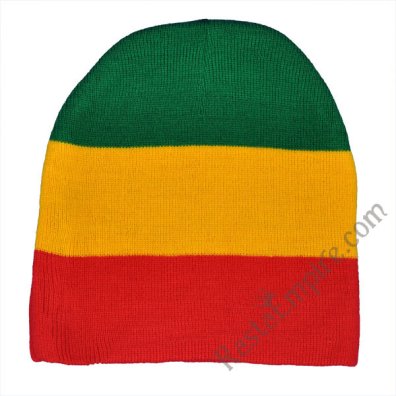 Rasta Stripe 8" Beanie Cap