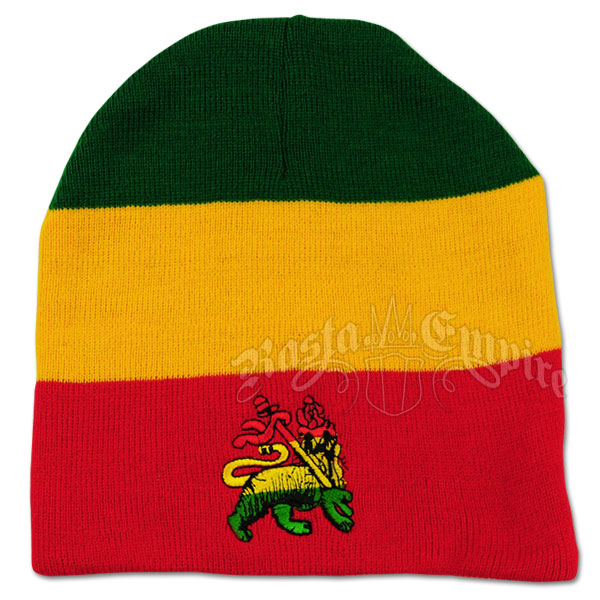 Lion Of Judah Rasta Stripe 8" Beanie Cap