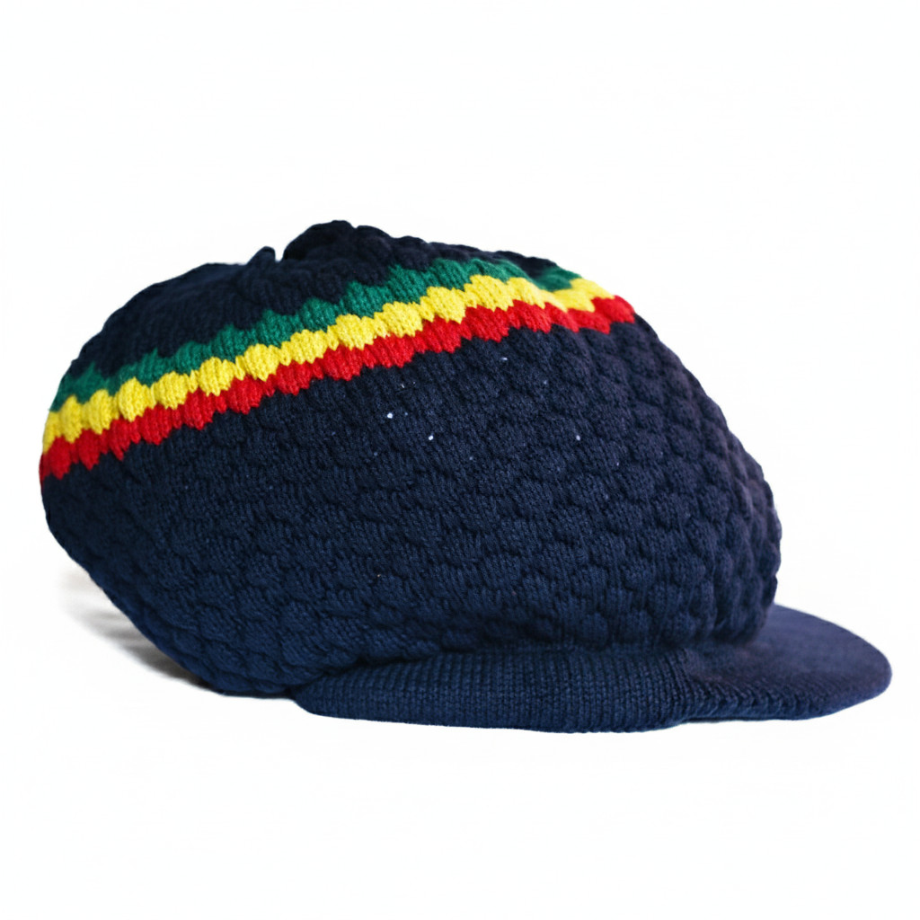 Blue/Rasta Stripe Brim Hat