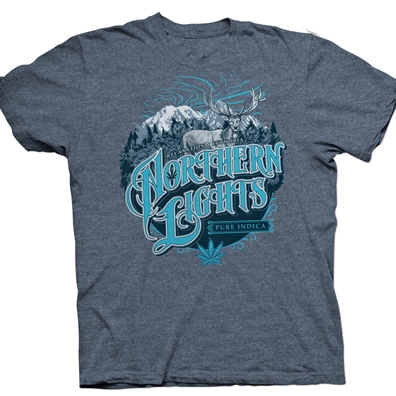 Seven Leaf Northern Lights Strain Black Light Russian Blue T-Shirt