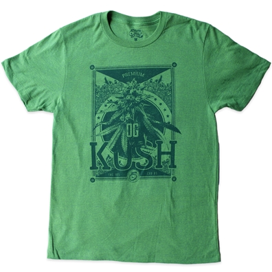 SEVEN LEAF OG KUSH STRAIN GREEN HEATHERED T-SHIRT
