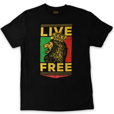 RastaEmpire Live Free Rasta Lion Black T-Shirt