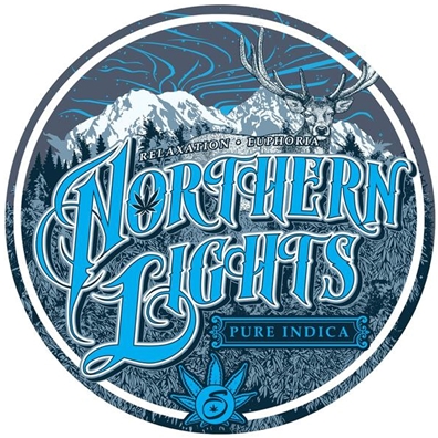 SevenLeaf Northern Lights Strain Circle Sticker - 4"x4"