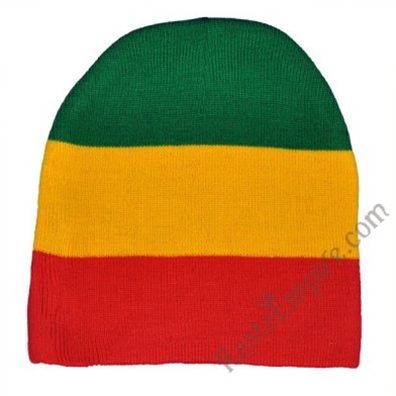 Rasta Stripe 8" Beanie Cap
