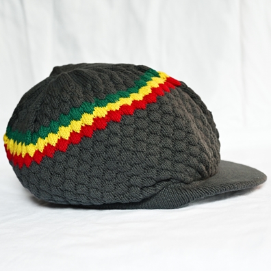 Grey/Rasta Stripe Brim Hat